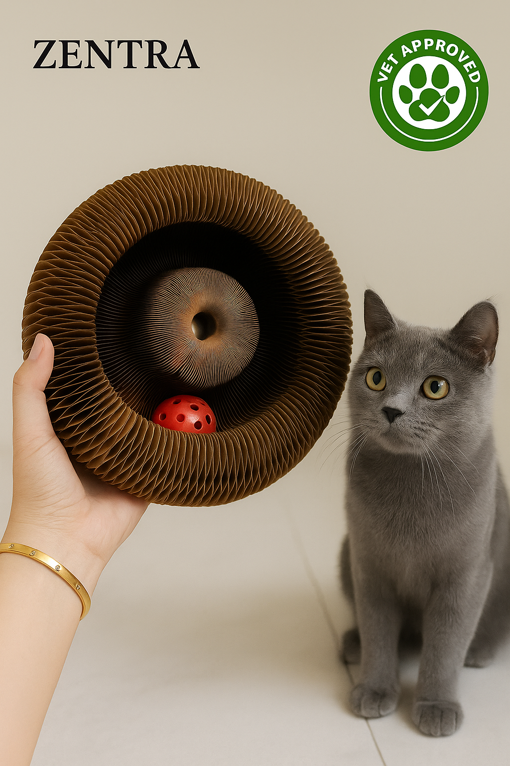 Zentra® - Kat Kurl Cat Toy Scratcher